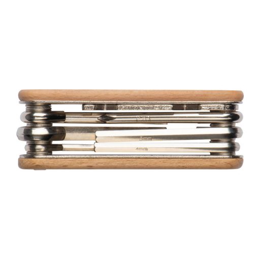 Kerékpár szerszámkészlet fa burkolatban