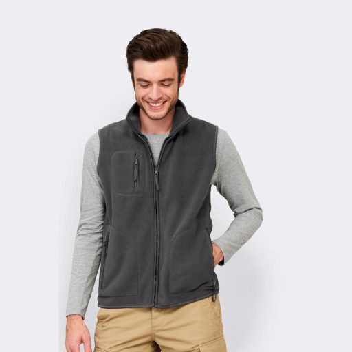 SOL'S NORWAY - UNISEX SLEEVELESS FLEECE CARDIGAN