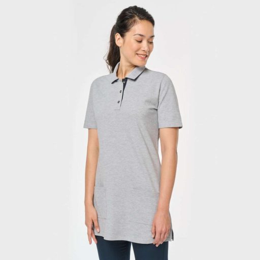 LADIES’ SHORT-SLEEVED LONGLINE POLO SHIRT