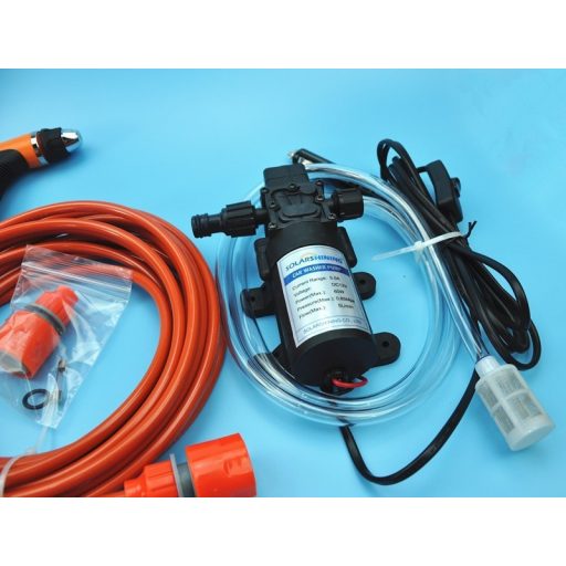 12V Szivargyújtós hordozható autós szivattyú szórófejjel és slaggal / nagynyomású mosó