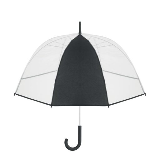 ⌀102cm/23″ átlátszó esernyő, hajlított markolat.