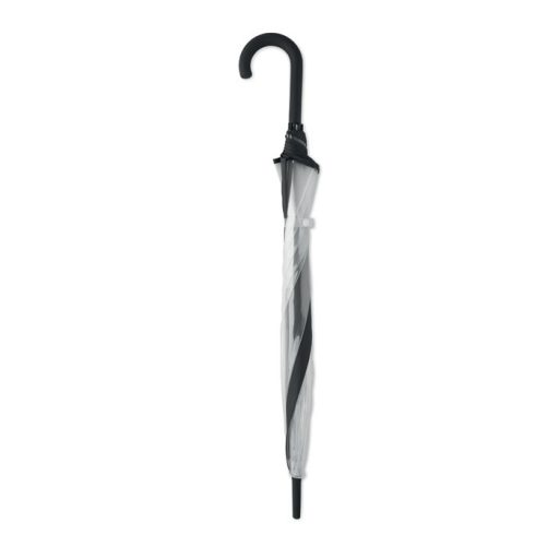 ⌀102cm/23″ átlátszó esernyő, hajlított markolat.
