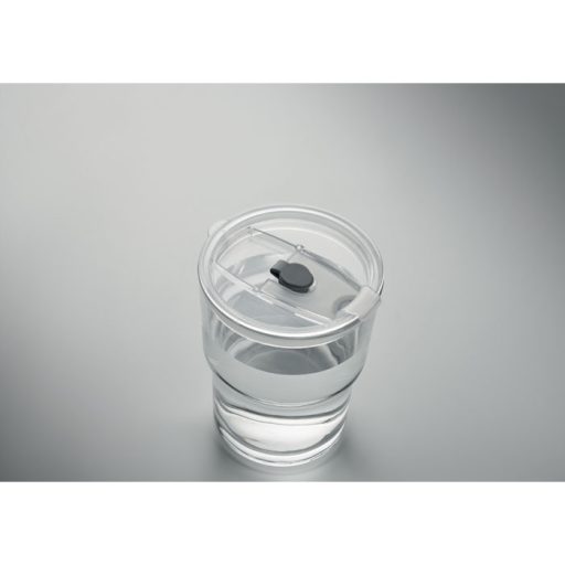 Üveg pohár szívószállal 400 ml