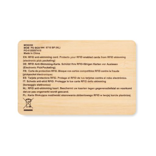 Bambusz RFID kártya