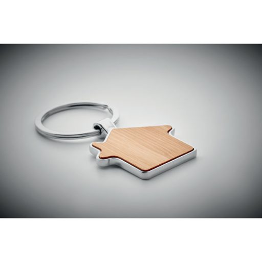 Bambusz kulcstartó, ház alakú