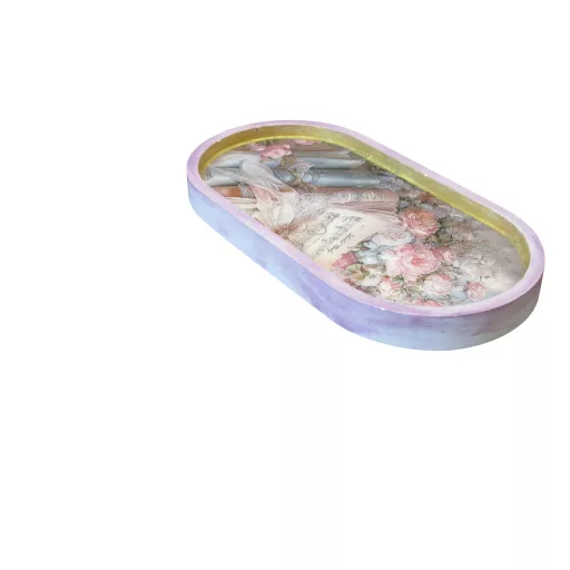 Könyv mintás ékszertartó tálca