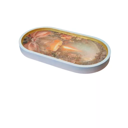 Gyertya mintás ékszertartó tálca