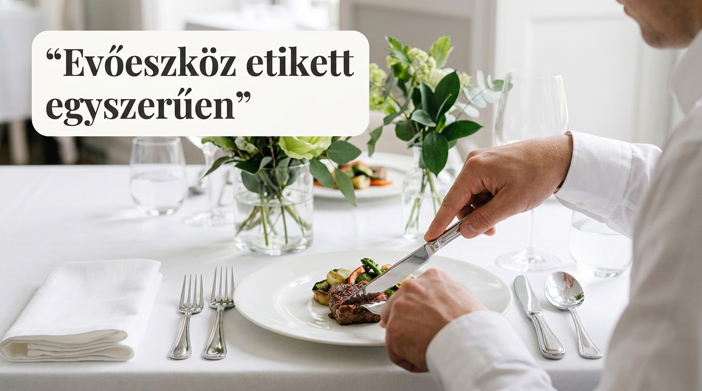 Helyes kéztartás kés és villa használatakor