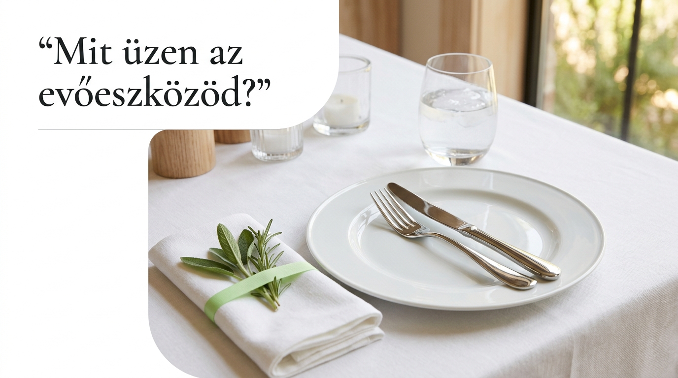 Befejezett étkezés jelzése a tányéron