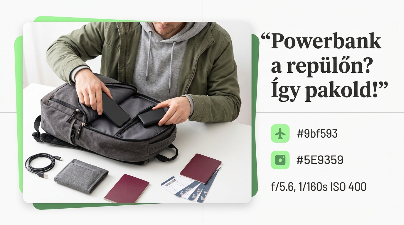 Utas csomagolja a powerbankot a fedélzeti kézipoggyászba