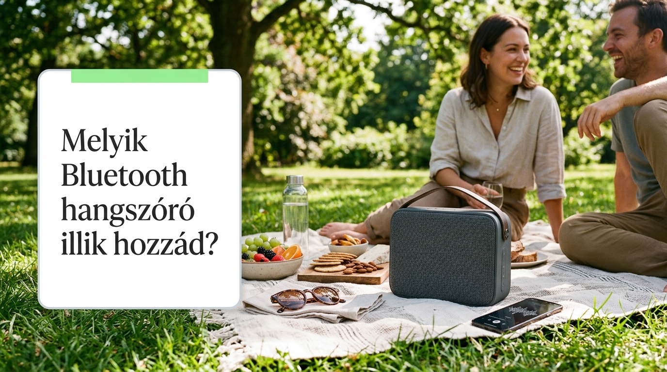 Hordozható Bluetooth hangszóró piknik közben