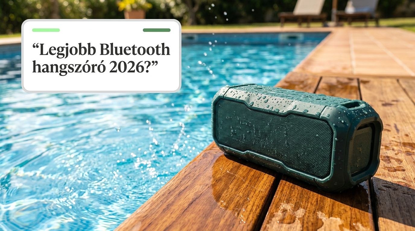 Vízálló Bluetooth hangszóró a medence partján